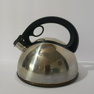 REVERE WARE Whistling Tea Kettle Chrome Plated Copper Bottom 2 Qt Korea B 99-C